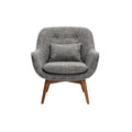 Cozy Gray Accent Chair with Cushion and Wooden Legs