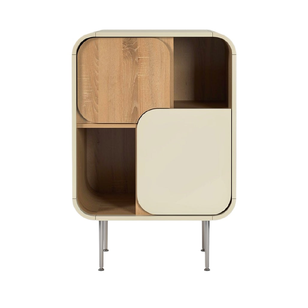 Modern Minimalist Wooden Cabinet with Curved Design