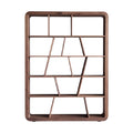 "Modern Geometric Wooden Bookshelf Design"