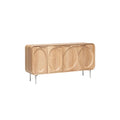Sleek Wooden Sideboard with Oval Design and Metal Legs