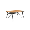 Modern Rectangular Dining Table with Wooden Top and Black Metal Legs
